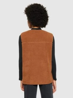 Teddy Crew Neck Vest - GRS/Vegan - Mocha Bisque -Knowledge Cotton Apparel Store Teddy crew neck vest GRS Vegan Fleeces 2280013 1426 Mocha Bisque 2