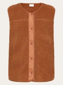 Teddy Crew Neck Vest - GRS/Vegan - Mocha Bisque