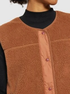 Teddy Crew Neck Vest - GRS/Vegan - Mocha Bisque -Knowledge Cotton Apparel Store Teddy crew neck vest GRS Vegan Fleeces 2280013 1426 Mocha Bisque 4