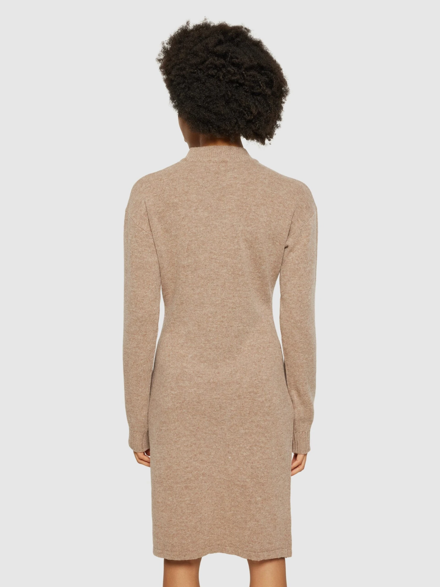 Wool Crew Neck Mid Length Dress - Kelp Melange 5 Wool Crew Neck Mid Length Dress - Kelp Melange - Image 3