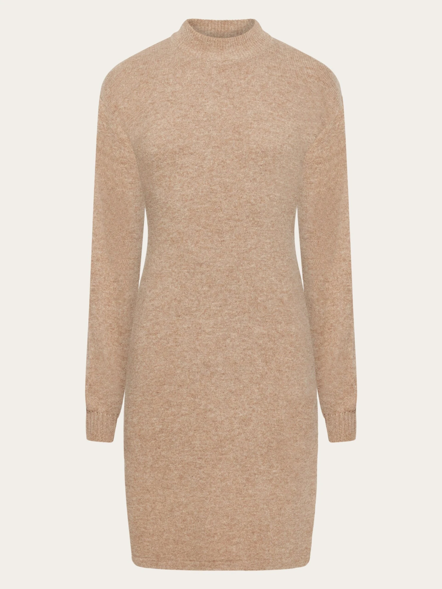 Wool Crew Neck Mid Length Dress - Kelp Melange 3 Wool Crew Neck Mid Length Dress - Kelp Melange