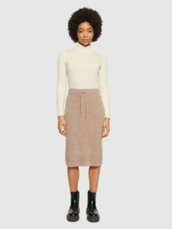 Wool Midth Lengt Rib Knit Skirt - Kelp Melange 10 Wool Midth Lengt Rib Knit Skirt - Kelp Melange -Knowledge Cotton Apparel Store Wool midth lengt rib knit skirt Skirts 2040013 1336 Kelp melange 12