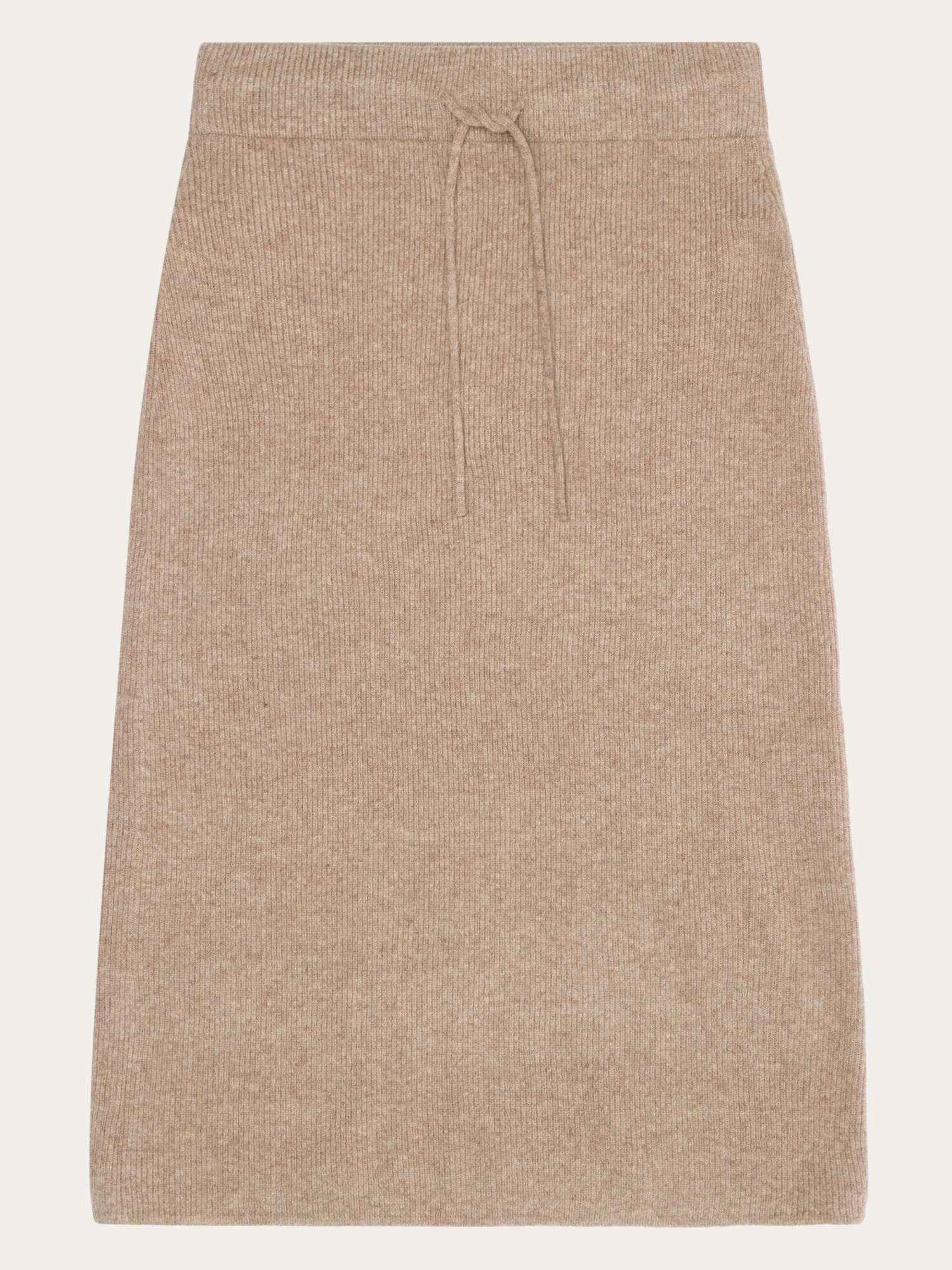 Wool Midth Lengt Rib Knit Skirt - Kelp Melange 3 Wool Midth Lengt Rib Knit Skirt - Kelp Melange