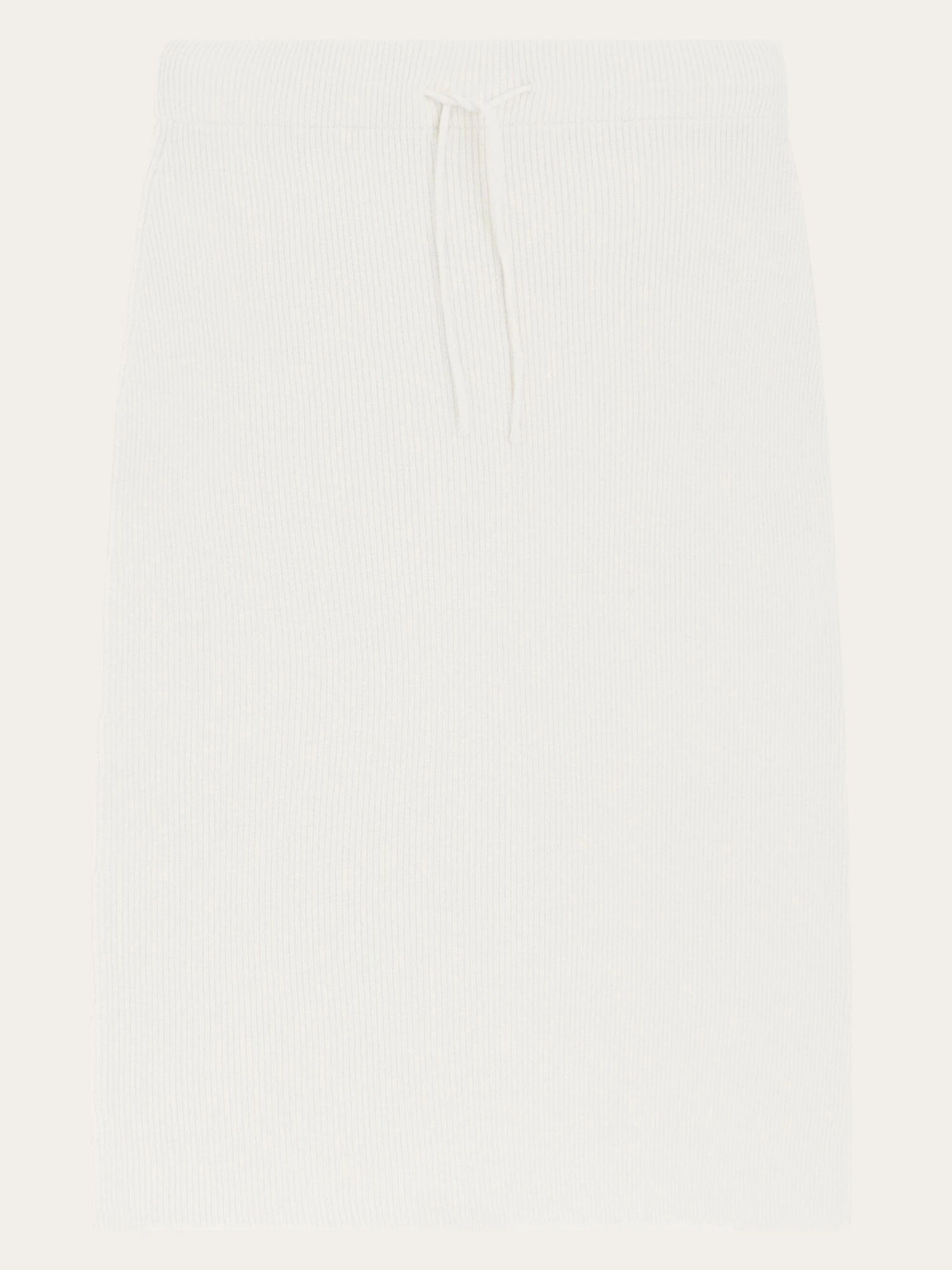 Wool Midth Lengt Rib Knit Skirt - Egret 3 Wool Midth Lengt Rib Knit Skirt - Egret