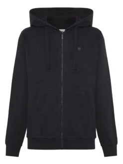 Zip Hood Kangaroo Badge Sweat - Black Jet